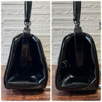 Prada Enamel Patent Leather Hand Bag Kiss Lock Black — view 4