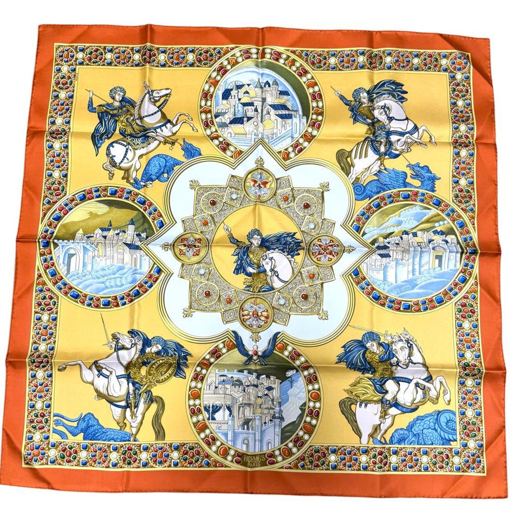 Hermes Carre 90 Victory of the Knights of Justice Scarf Silk — view 2