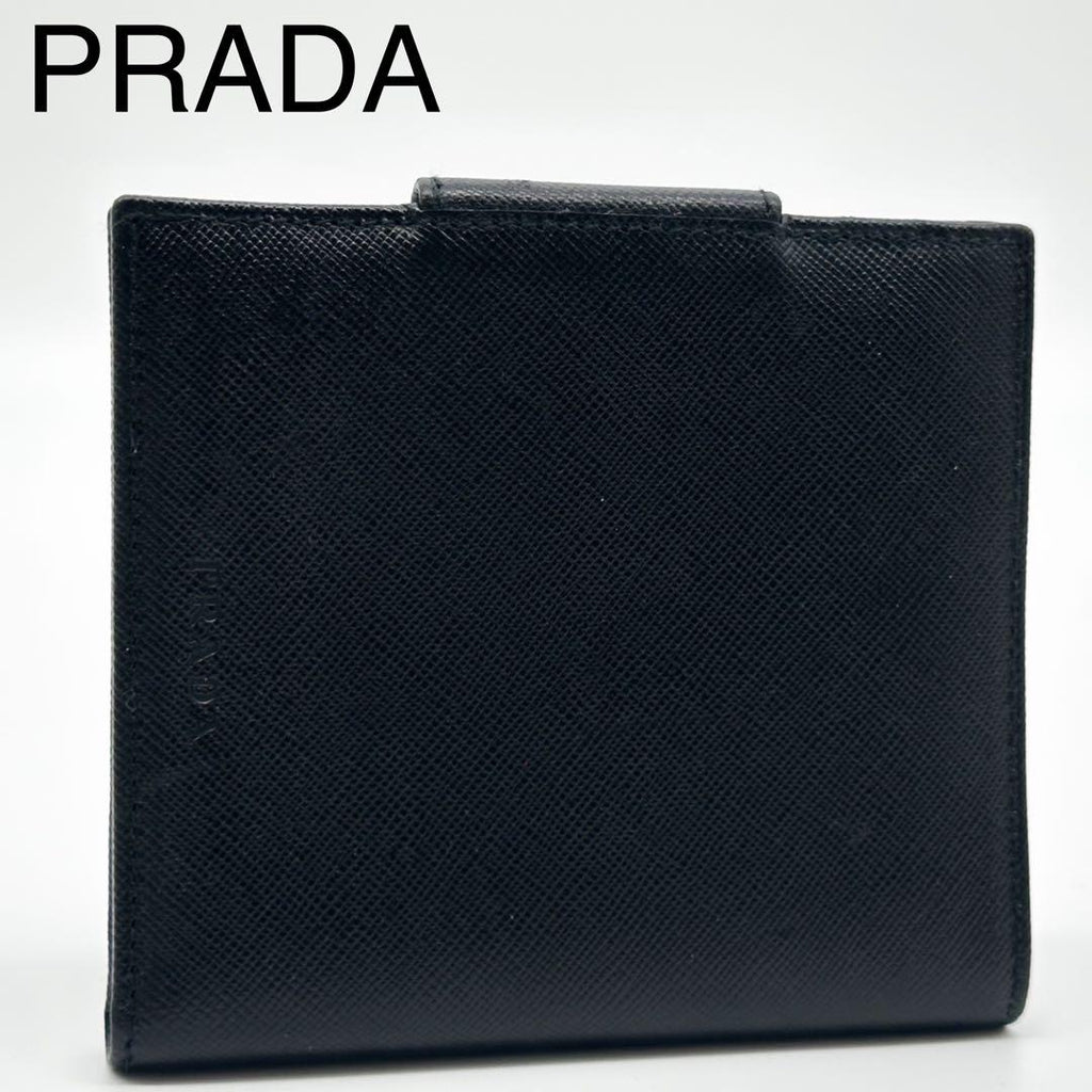 Prada Saffiano Bifold Compact Billfold Card Case