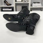 Chanel CC Logo Quilted Leather Wrinkled Long Boots — view 7