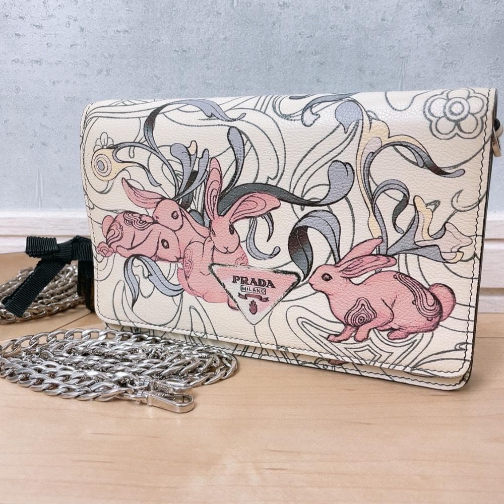 Prada James Jean Rabbit Chain Wallet Shoulder