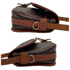 Celine Macadam Triomphe Leather Shoulder Bag Brown — view 4