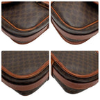 Celine Macadam Triomphe Leather Shoulder Bag Brown — view 6