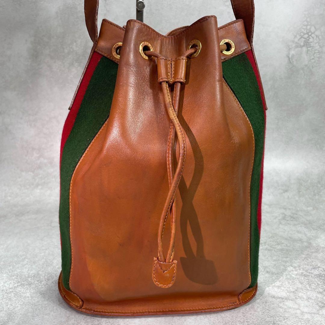 Gucci Sherry Line Shoulder Bag Brown Leather — view 2