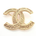 Chanel Brooch CC Logo Gold Vintage