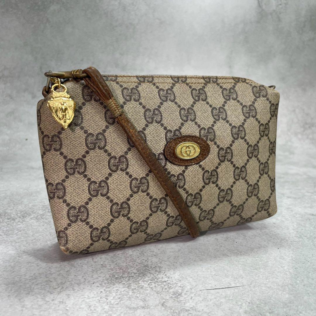 Gucci GG Shoulder Bag Brown Beige Logo