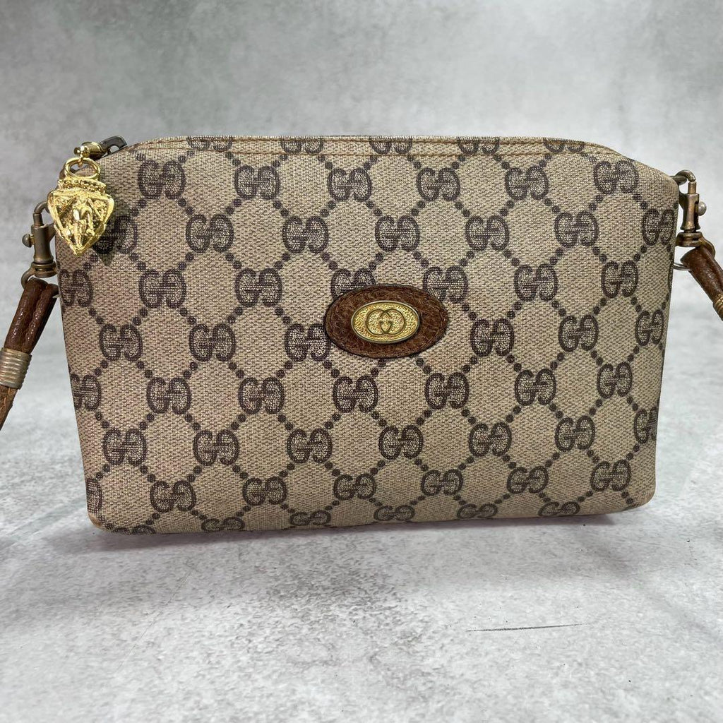 Gucci GG Shoulder Bag Brown Beige Logo — view 2