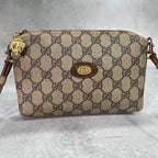 Gucci GG Shoulder Bag Brown Beige Logo — view 2