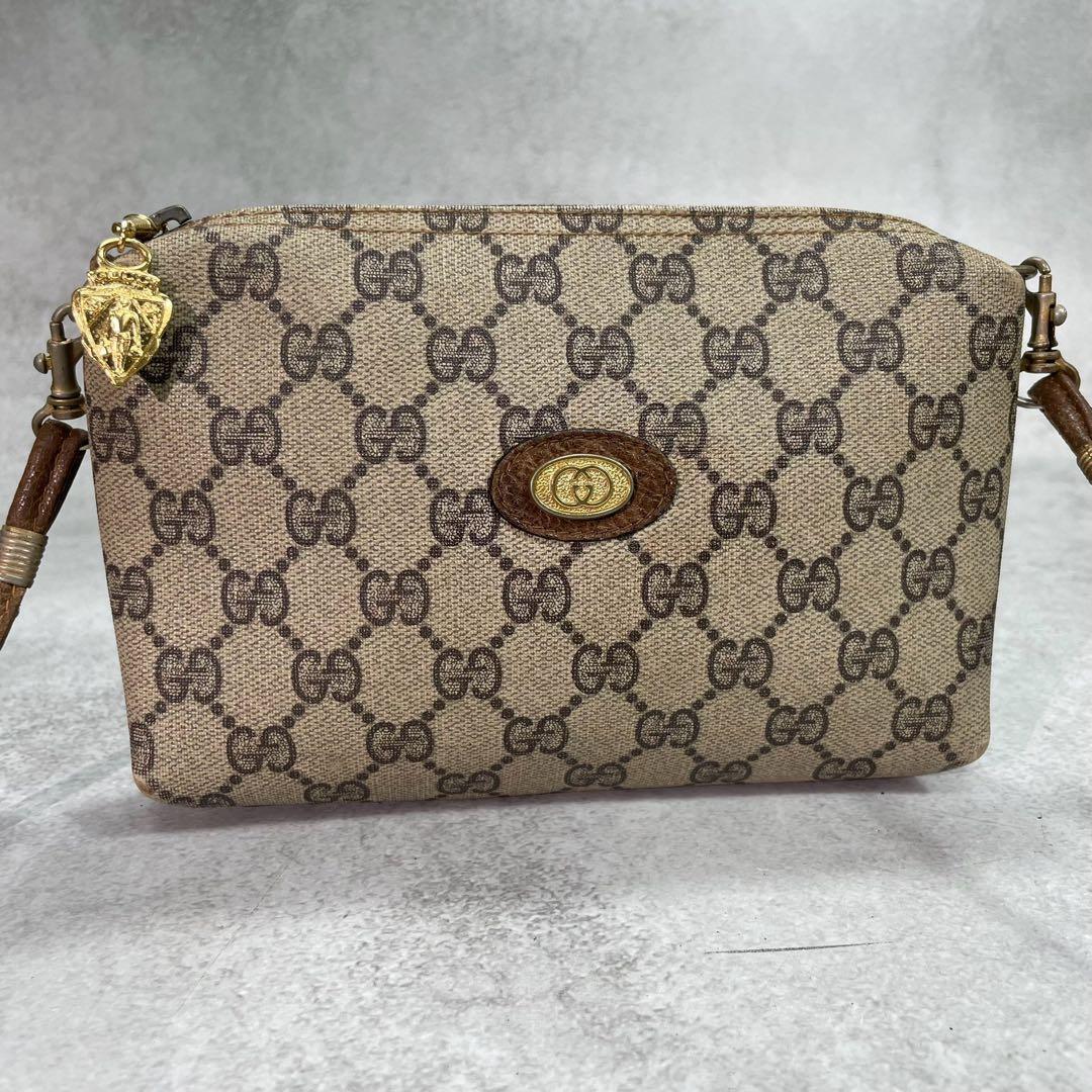 Gucci GG Shoulder Bag Brown Beige Logo — view 2