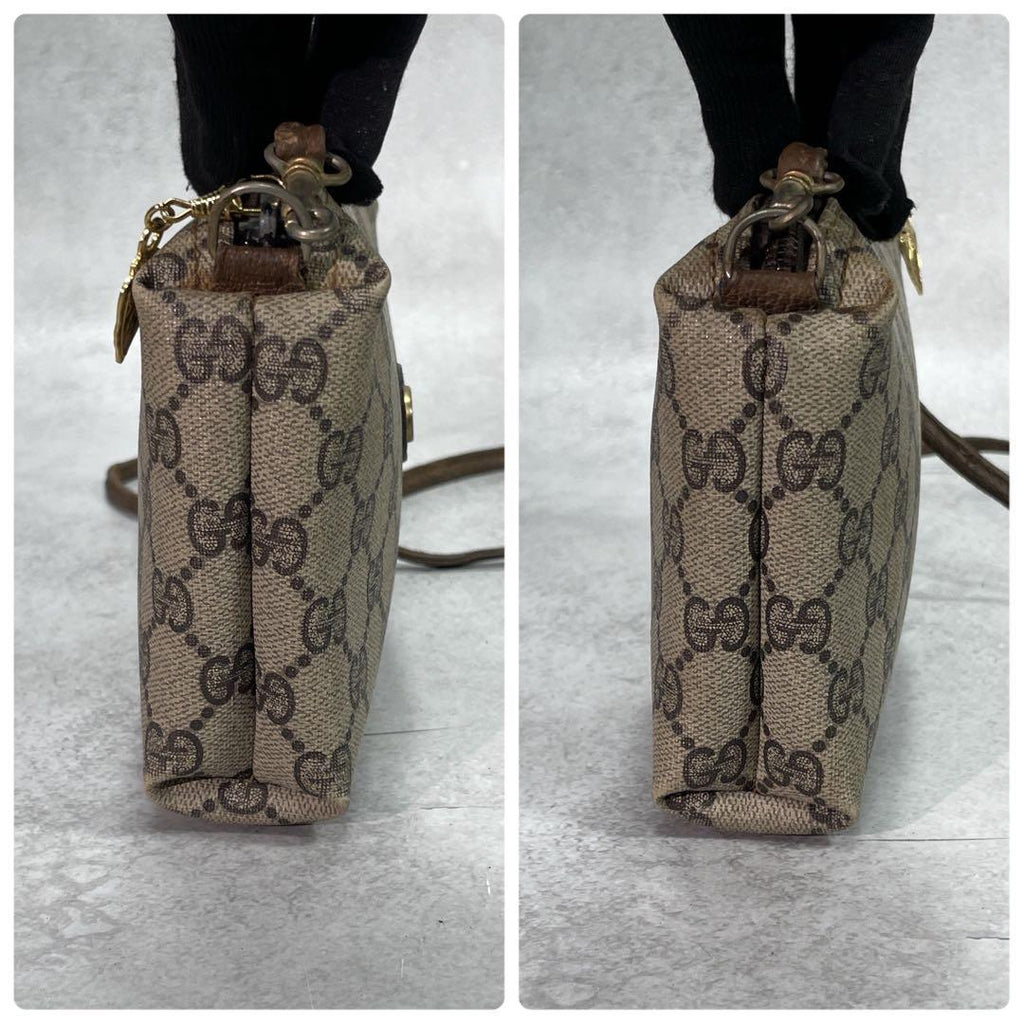 Gucci GG Shoulder Bag Brown Beige Logo — view 6