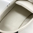 Hermes Quicker Leather Fresh Paint Sneakers White Black — view 8