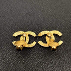 Chanel CC Logo Earrings Rhinestone Gold Icon — view 6