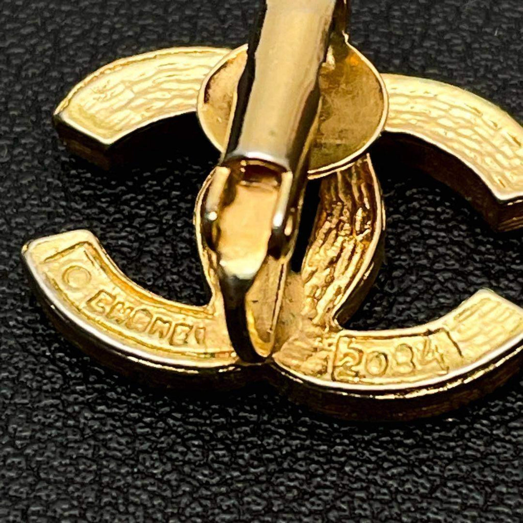Chanel CC Logo Earrings Rhinestone Gold Icon — view 9