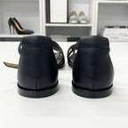Hermes Santorini Leather Strap Flat Sandals Black — view 5