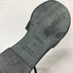 Hermes Santorini Leather Strap Flat Sandals Black — view 8