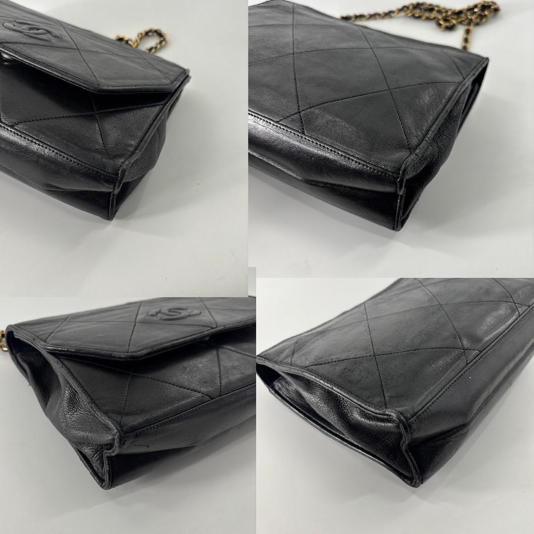 Chanel CC Logo Chain Shoulder Bag Black — view 8