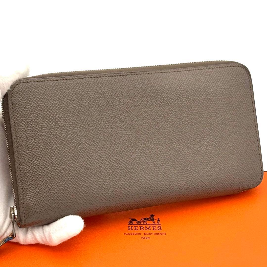 Hermes Wallet Azap Long Silk in Etoupe Gray — view 3