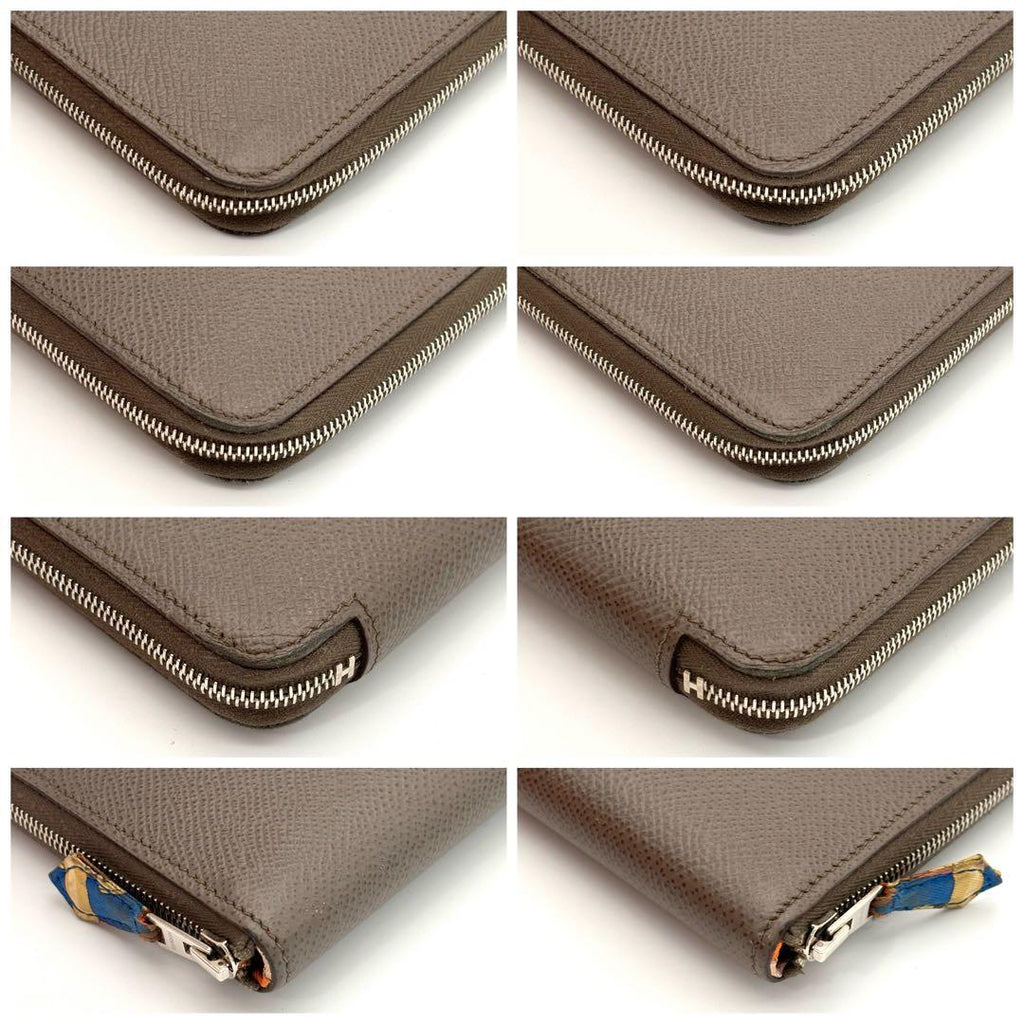 Hermes Wallet Azap Long Silk in Etoupe Gray — view 6