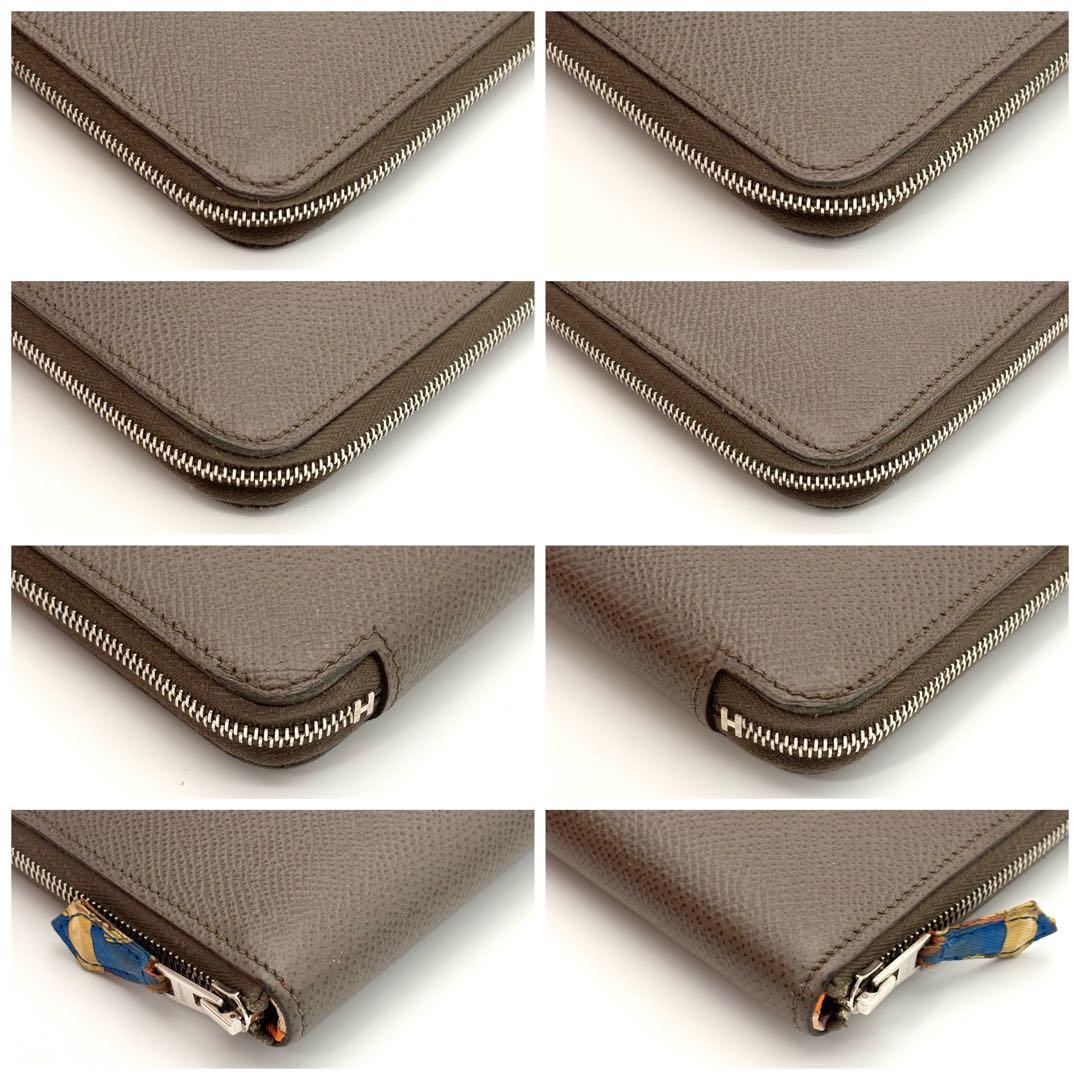 Hermes Wallet Azap Long Silk in Etoupe Gray — view 6