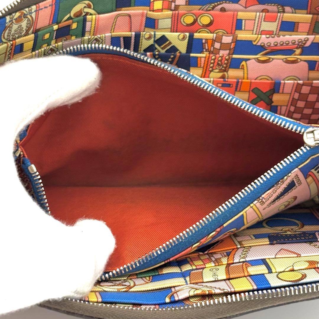 Hermes Wallet Azap Long Silk in Etoupe Gray — view 7
