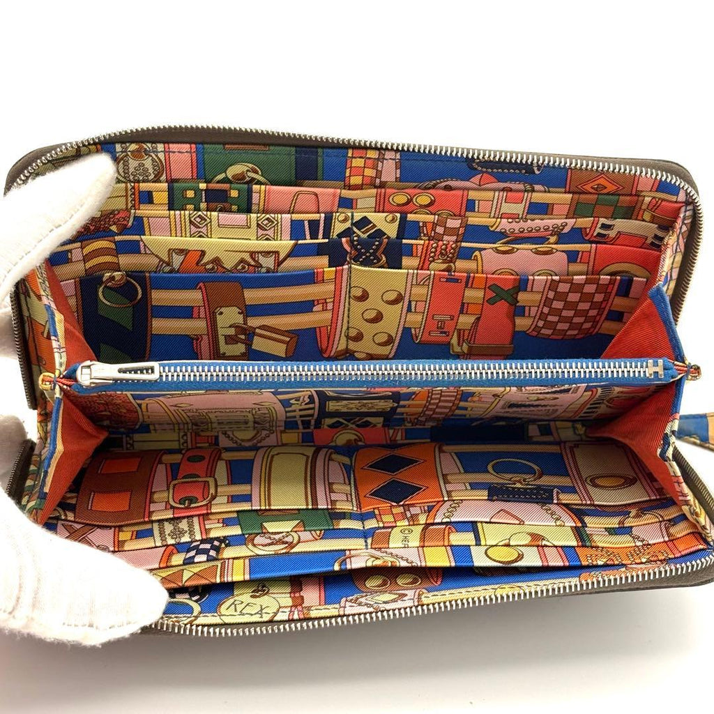 Hermes Wallet Azap Long Silk in Etoupe Gray — view 8