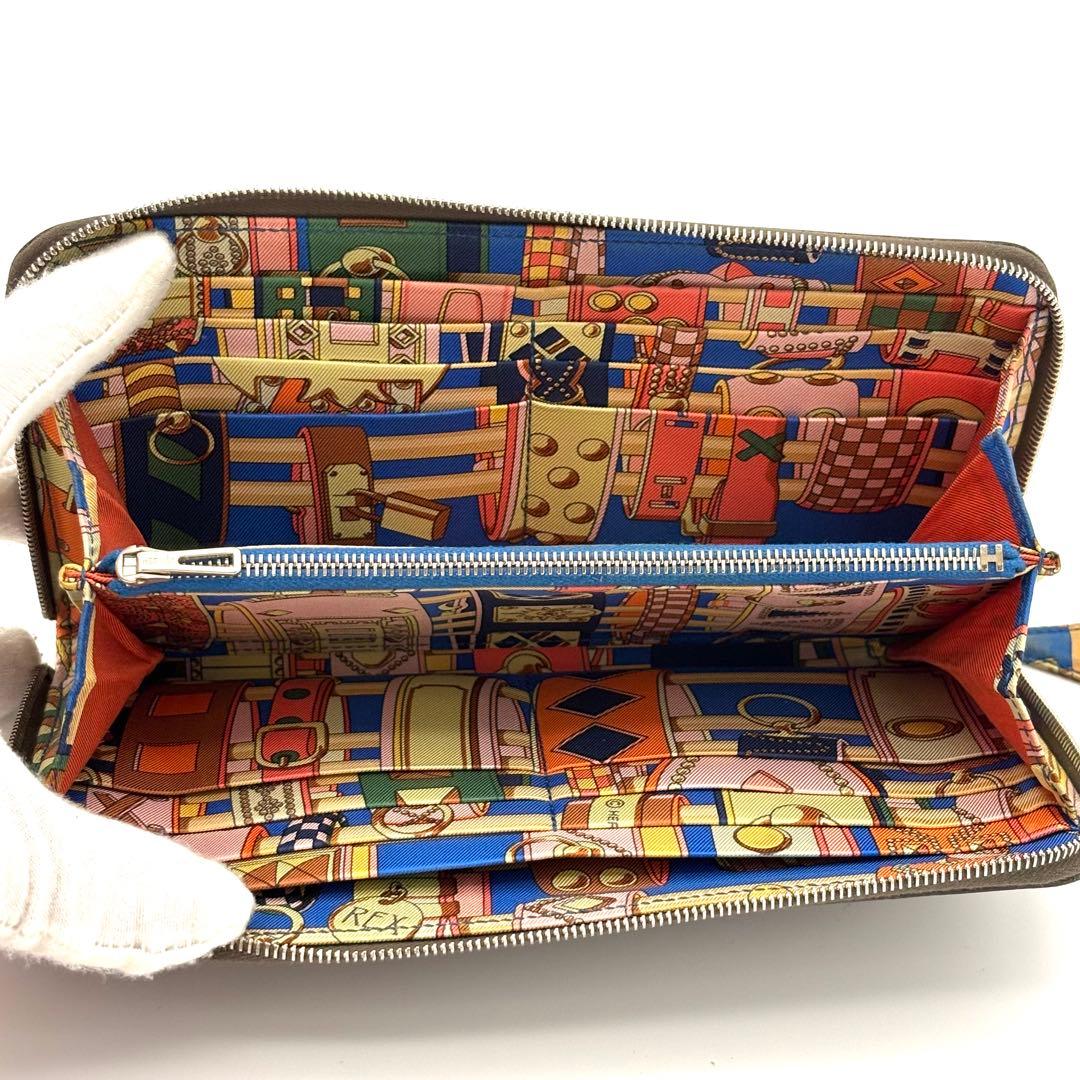 Hermes Wallet Azap Long Silk in Etoupe Gray — view 8