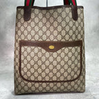 Gucci GG Sherry Line Tote Brown Logo Leather — view 2