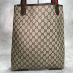 Gucci GG Sherry Line Tote Brown Logo Leather — view 3
