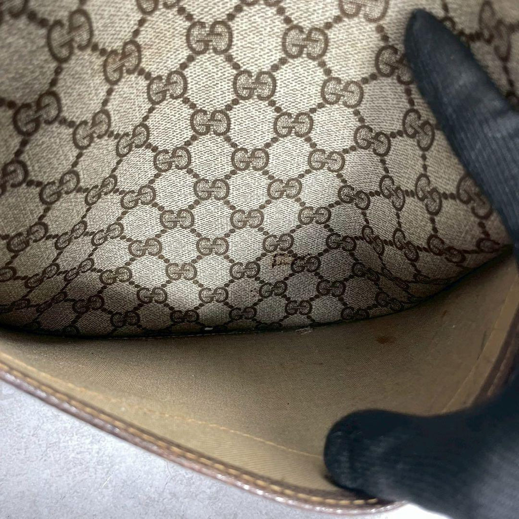 Gucci GG Sherry Line Tote Brown Logo Leather — view 6