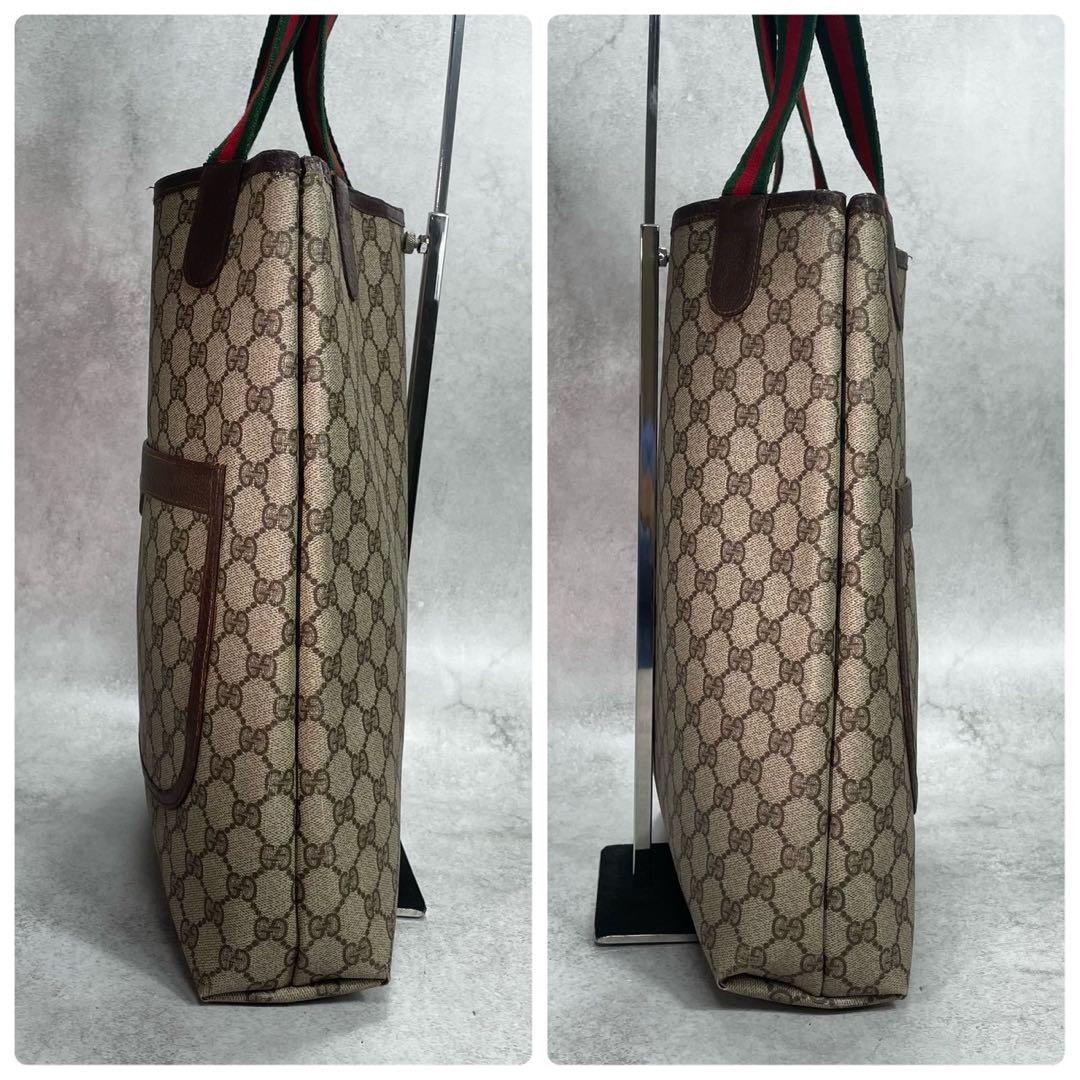 Gucci GG Sherry Line Tote Brown Logo Leather — view 7