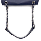 Chanel Quilted Chain Shoulder Bag Navy Lambskin Silver — view 5