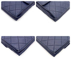 Chanel Quilted Chain Shoulder Bag Navy Lambskin Silver — view 8