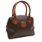 Celine Leather Macadam Triomphe Logo Hand Bag Brown