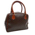 Celine Leather Macadam Triomphe Logo Hand Bag Brown — view 2