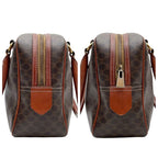 Celine Leather Macadam Triomphe Logo Hand Bag Brown — view 3