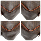 Celine Leather Macadam Triomphe Logo Hand Bag Brown — view 4
