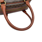 Celine Leather Macadam Triomphe Logo Hand Bag Brown — view 5