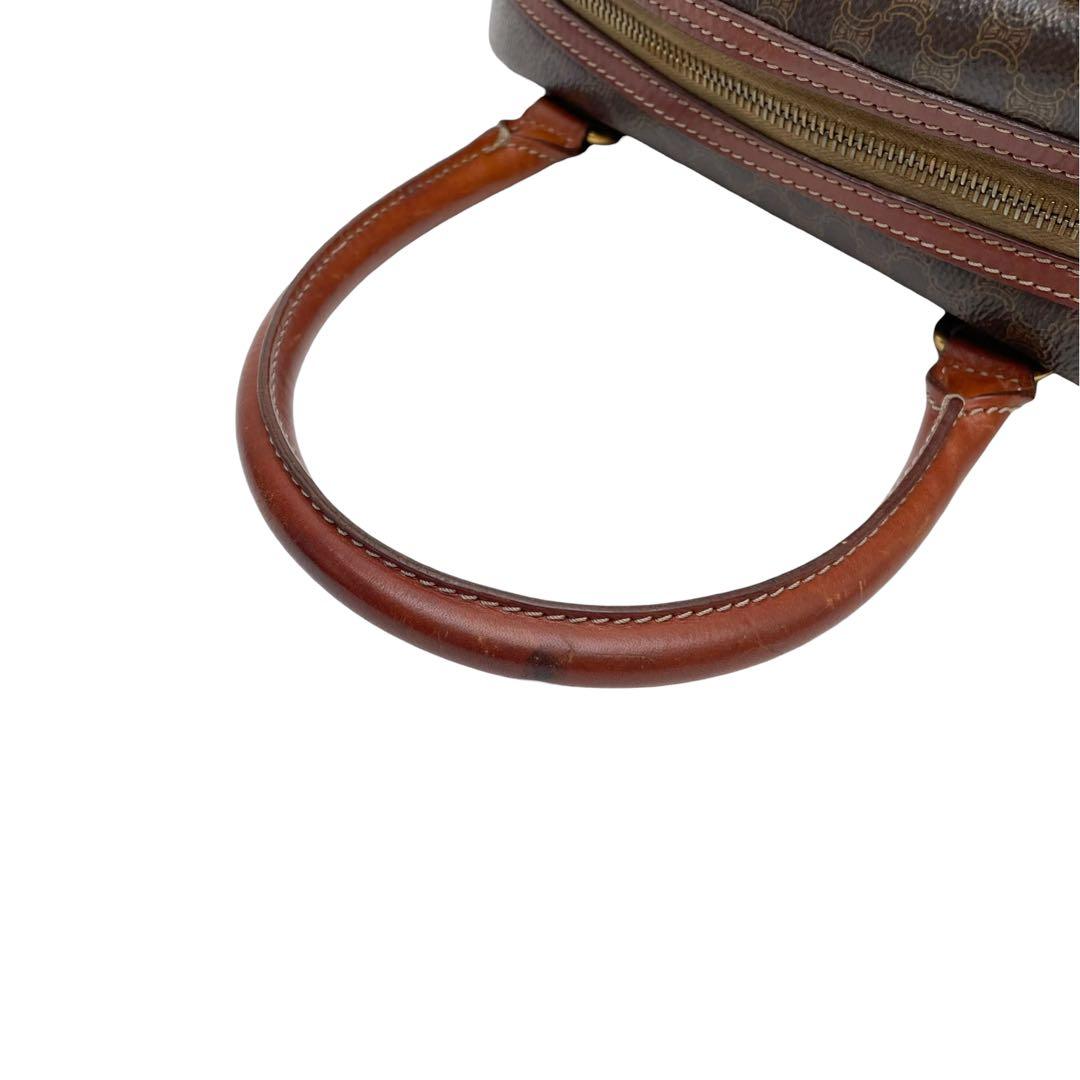 Celine Leather Macadam Triomphe Logo Hand Bag Brown — view 6