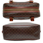 Celine Leather Macadam Triomphe Logo Hand Bag Brown — view 7