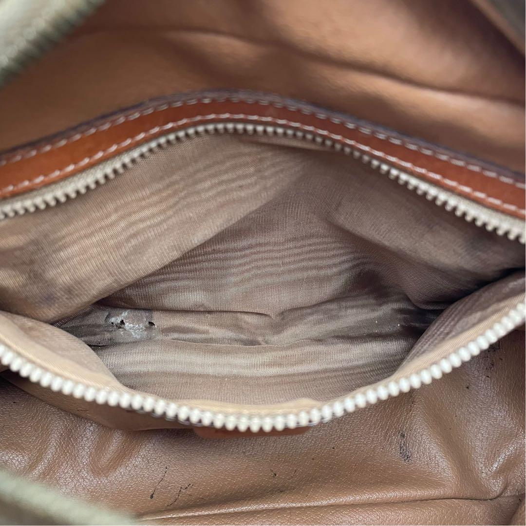 Celine Leather Macadam Triomphe Logo Hand Bag Brown — view 8