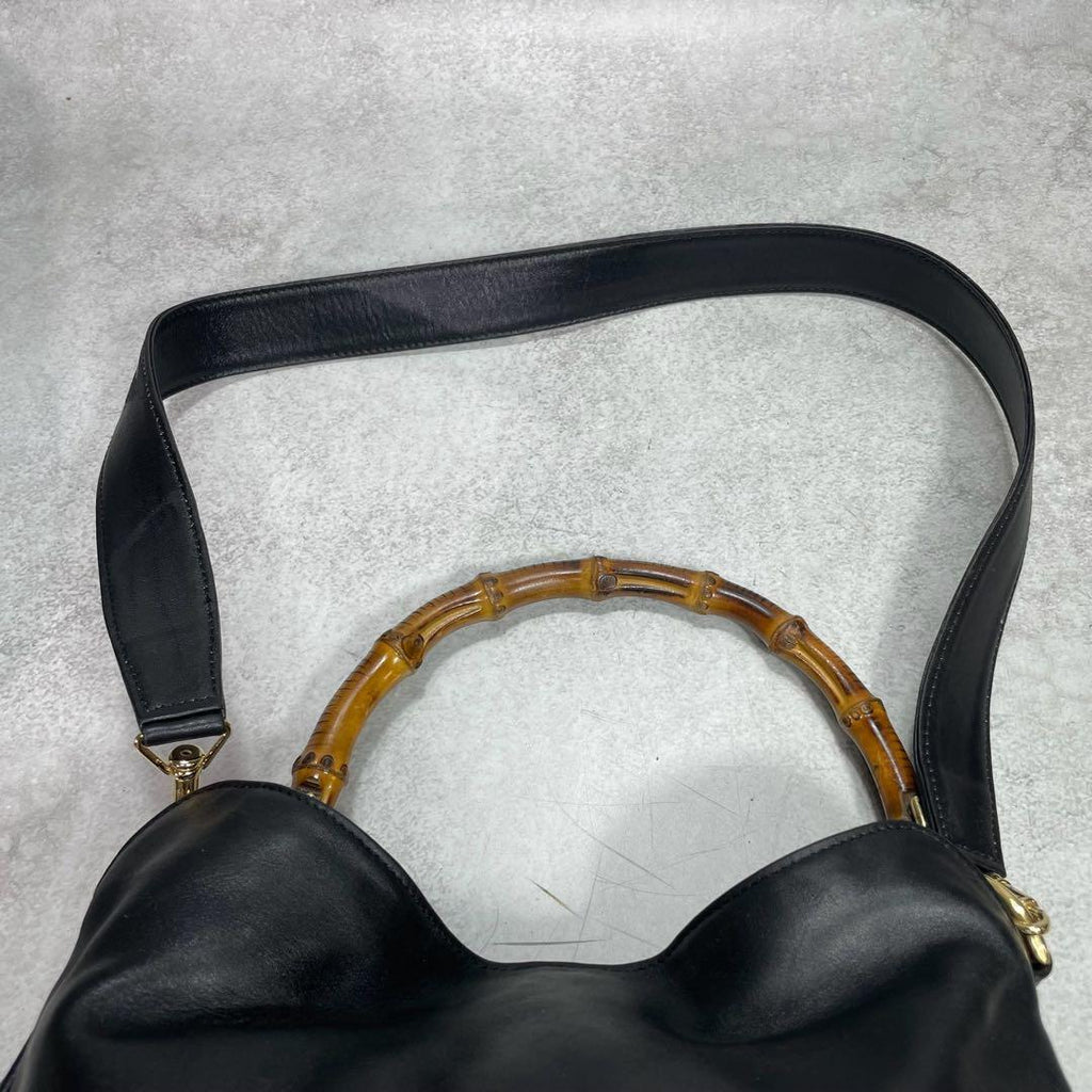 Gucci Shoulder Bag 2-Way Bamboo Black Gold — view 4
