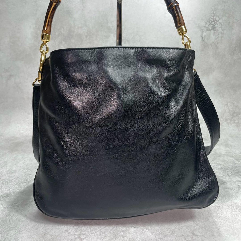 Gucci Shoulder Bag 2-Way Bamboo Black Leather — view 2