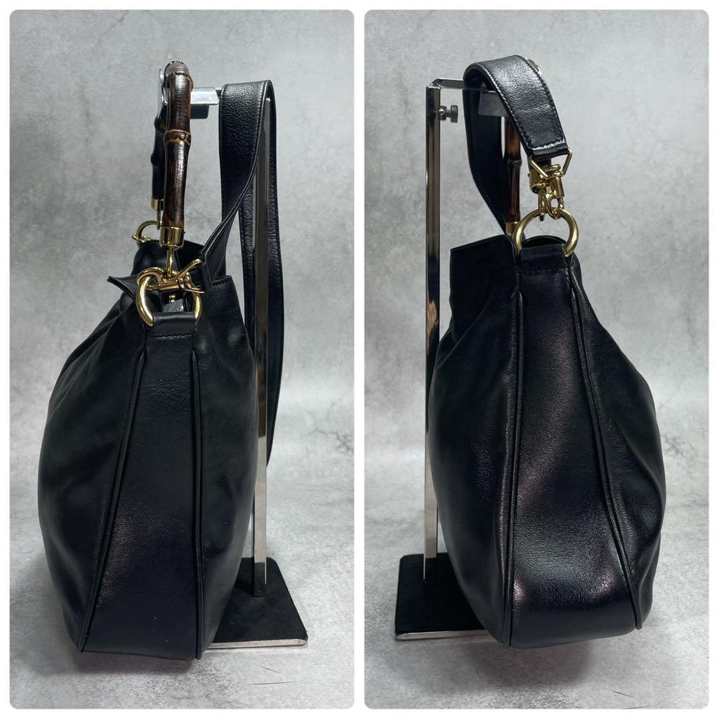 Gucci Shoulder Bag 2-Way Bamboo Black Leather — view 7