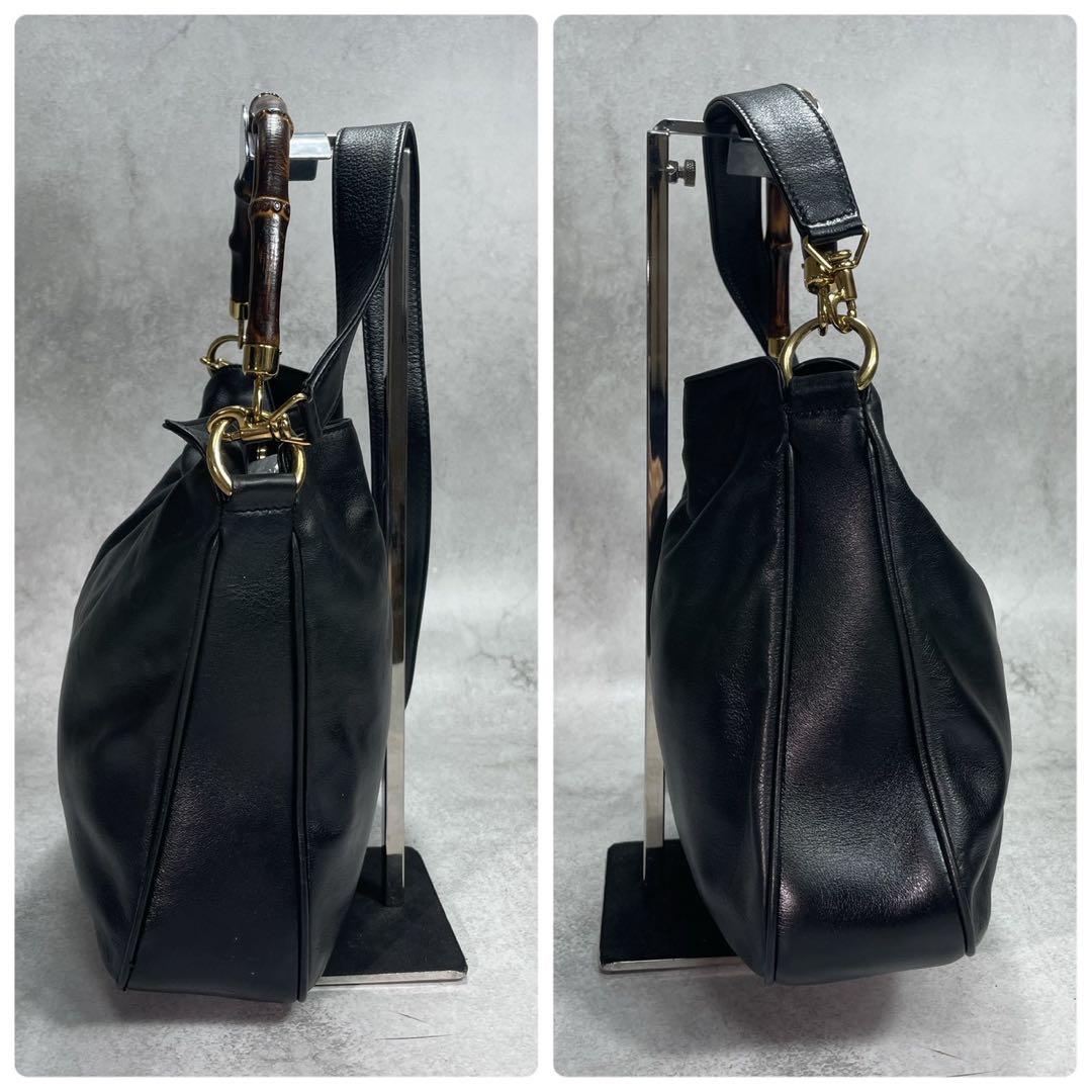 Gucci Shoulder Bag 2-Way Bamboo Black Leather — view 7