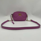 Gucci GG Marmont Leather Chain Shoulder Bag Pink — view 2