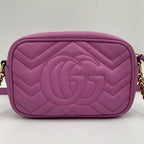 Gucci GG Marmont Leather Chain Shoulder Bag Pink — view 4