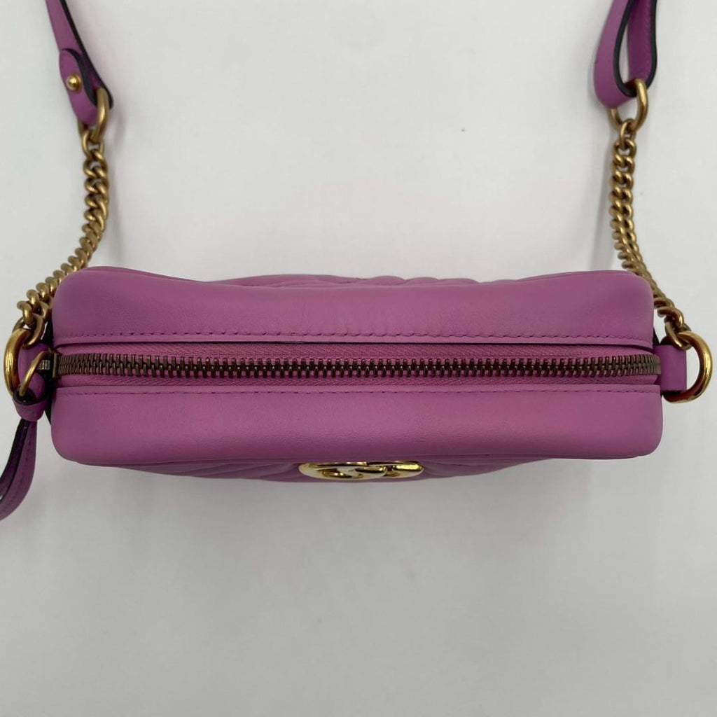Gucci GG Marmont Leather Chain Shoulder Bag Pink — view 7