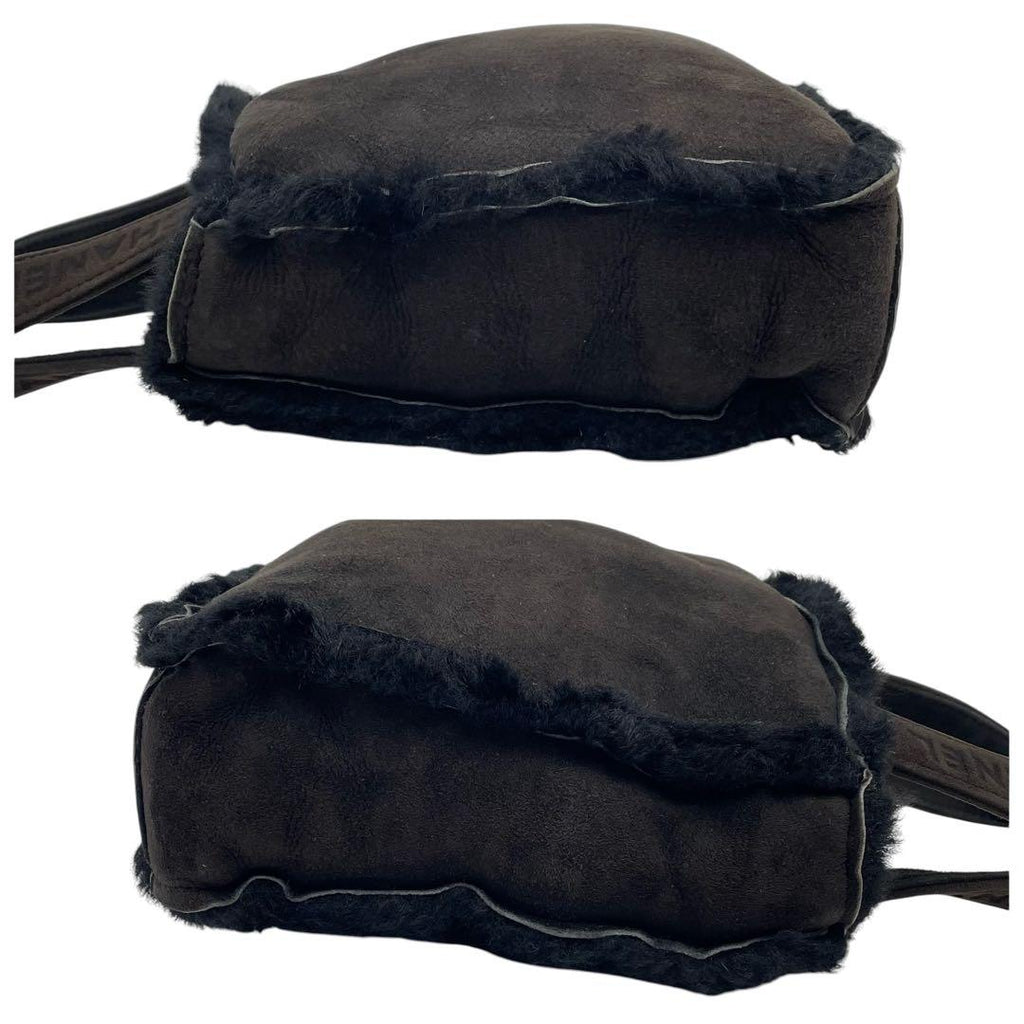 Chanel Shearling Suede Leather Fur Hand Bag Compact — view 3
