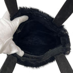 Chanel Shearling Suede Leather Fur Hand Bag Compact — view 7