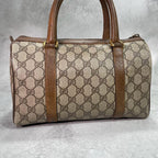 Gucci GG Sherry Line Boston Bag Brown Leather Logo — view 3